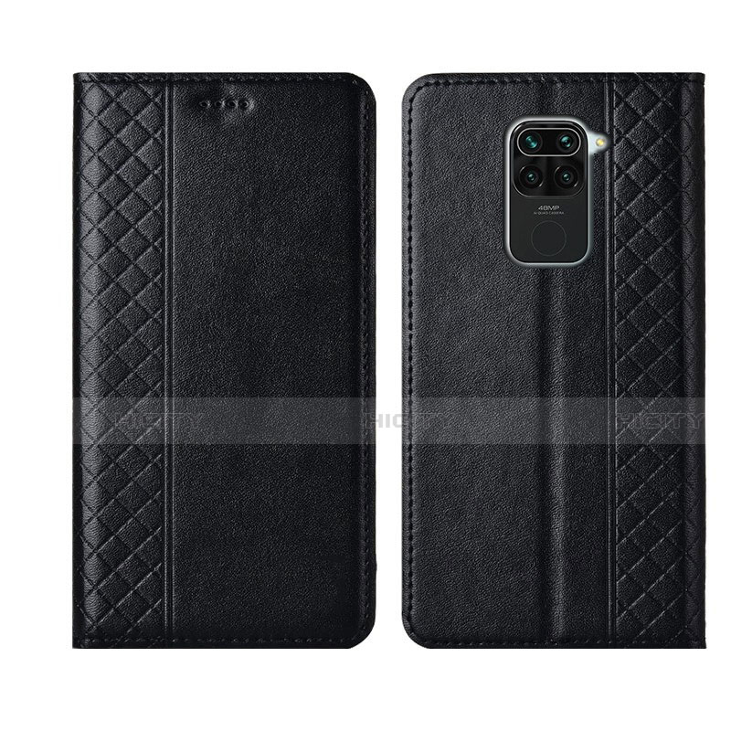 Custodia Portafoglio In Pelle Cover con Supporto T07 per Xiaomi Redmi Note 9 Nero