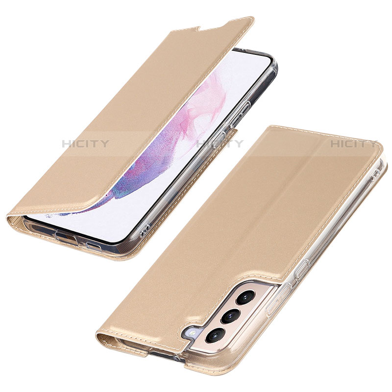 Custodia Portafoglio In Pelle Cover con Supporto T07D per Samsung Galaxy S21 Plus 5G Oro