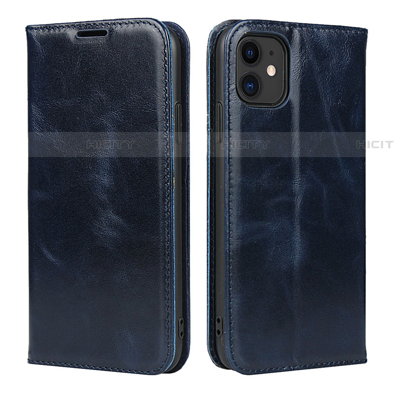 Custodia Portafoglio In Pelle Cover con Supporto T08 per Apple iPhone 11 Blu