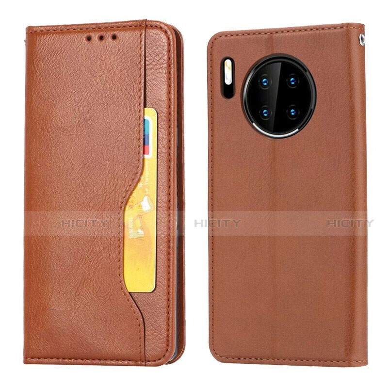 Custodia Portafoglio In Pelle Cover con Supporto T08 per Huawei Mate 30 5G Arancione