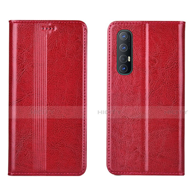 Custodia Portafoglio In Pelle Cover con Supporto T08 per Oppo Find X2 Neo Rosso