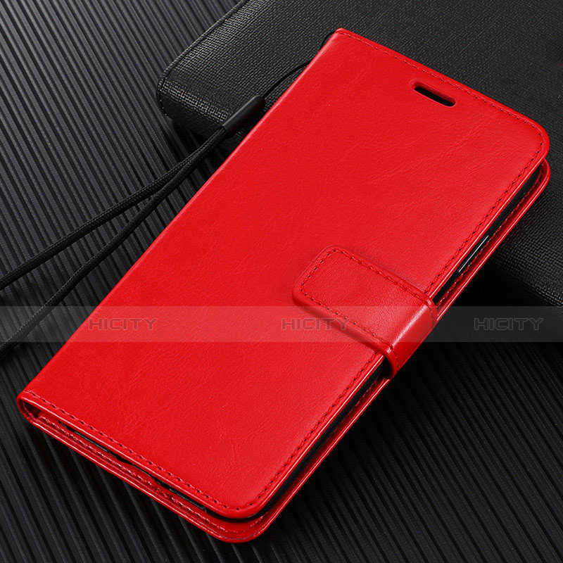 Custodia Portafoglio In Pelle Cover con Supporto T08 per Oppo Find X2 Rosso