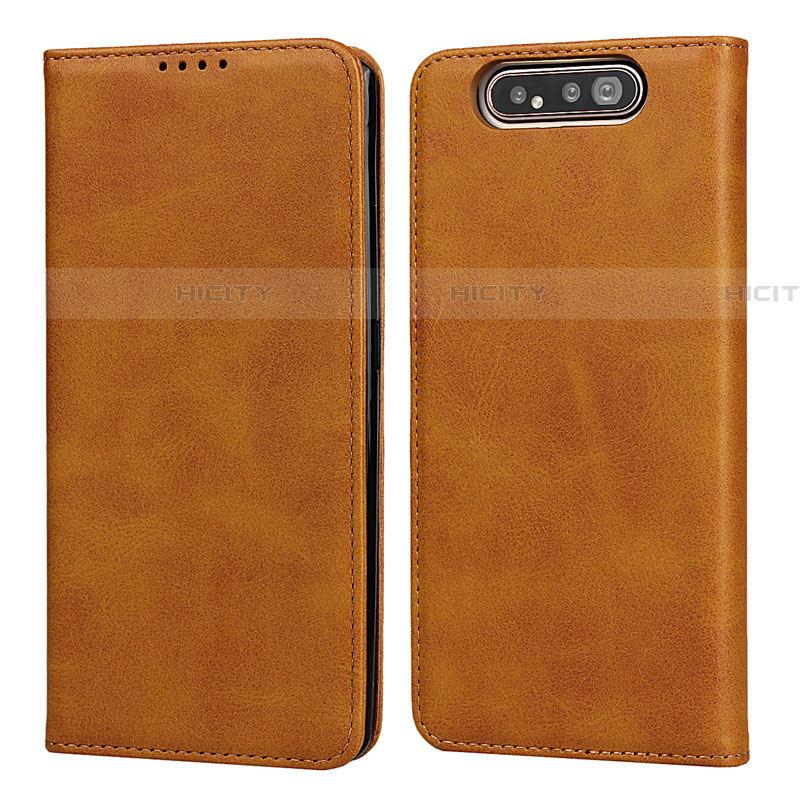 Custodia Portafoglio In Pelle Cover con Supporto T08 per Samsung Galaxy A90 4G Arancione