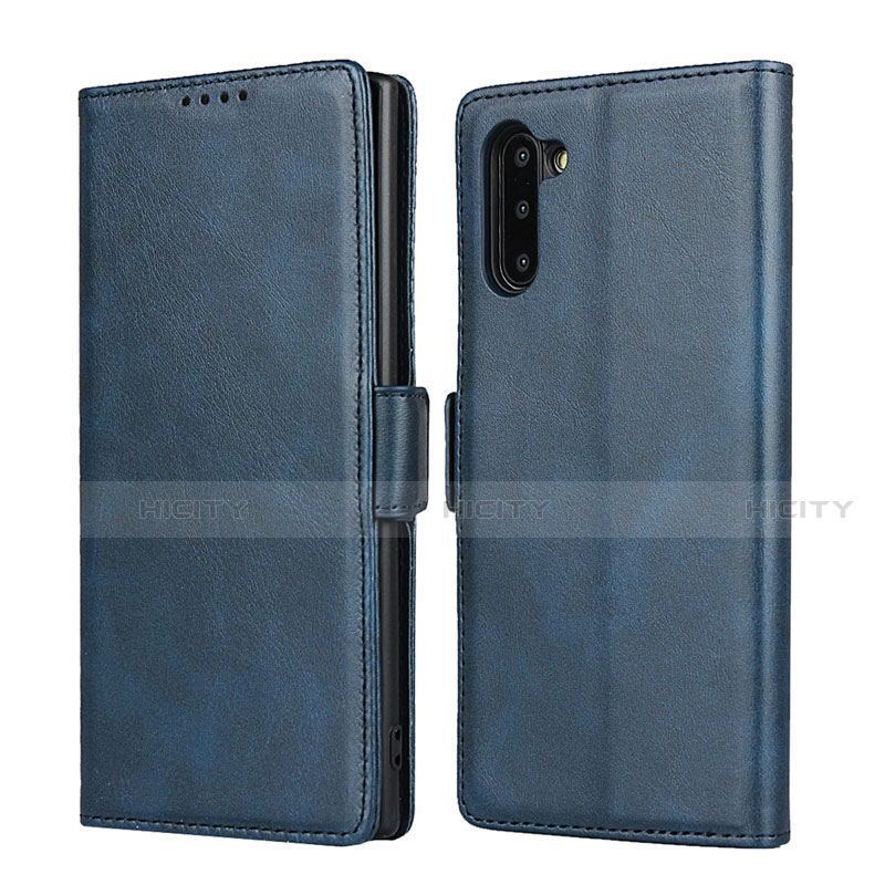 Custodia Portafoglio In Pelle Cover con Supporto T08 per Samsung Galaxy Note 10 5G Blu