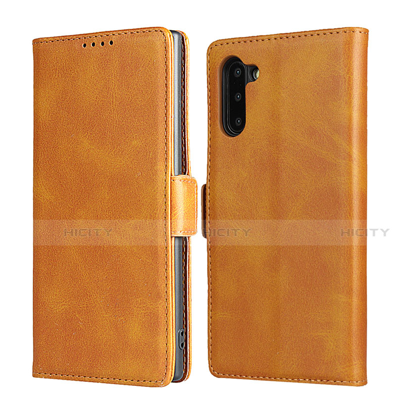 Custodia Portafoglio In Pelle Cover con Supporto T08 per Samsung Galaxy Note 10 Arancione