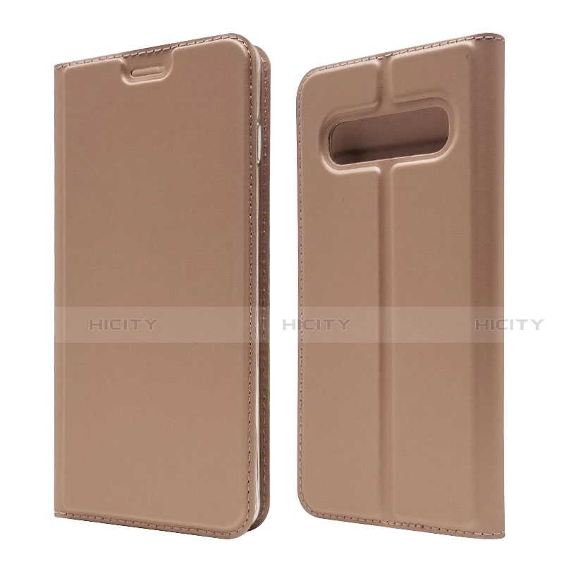 Custodia Portafoglio In Pelle Cover con Supporto T08 per Samsung Galaxy S10 Oro Rosa