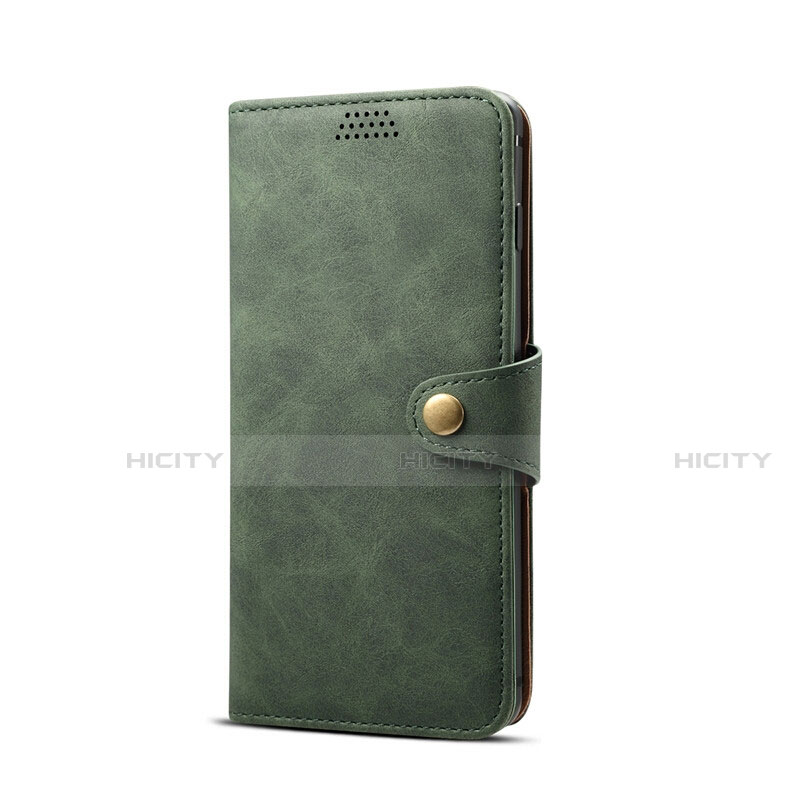 Custodia Portafoglio In Pelle Cover con Supporto T08 per Samsung Galaxy S10e Verde