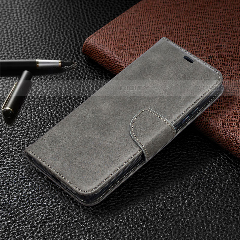 Custodia Portafoglio In Pelle Cover con Supporto T08 per Xiaomi Redmi 9AT Grigio