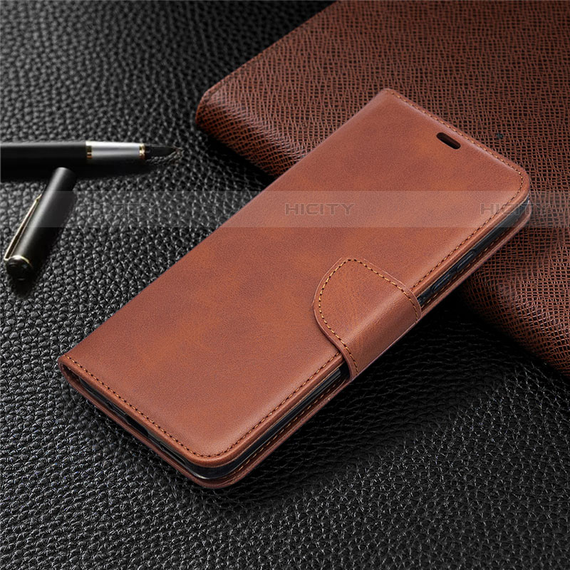 Custodia Portafoglio In Pelle Cover con Supporto T08 per Xiaomi Redmi 9i Marrone