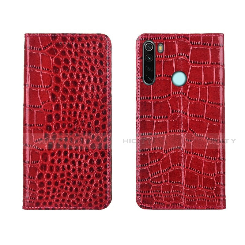 Custodia Portafoglio In Pelle Cover con Supporto T08 per Xiaomi Redmi Note 8T Rosso