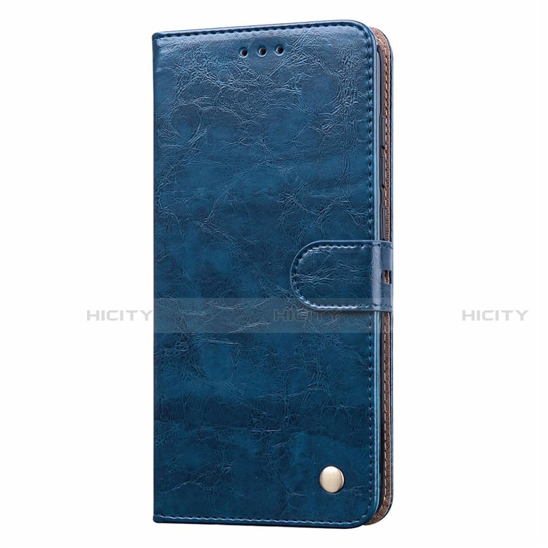 Custodia Portafoglio In Pelle Cover con Supporto T08 per Xiaomi Redmi Note 9 Blu