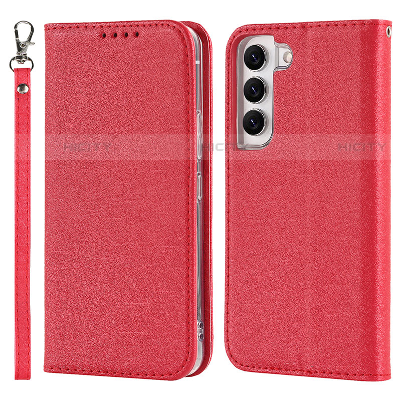 Custodia Portafoglio In Pelle Cover con Supporto T08D per Samsung Galaxy S21 5G Rosso