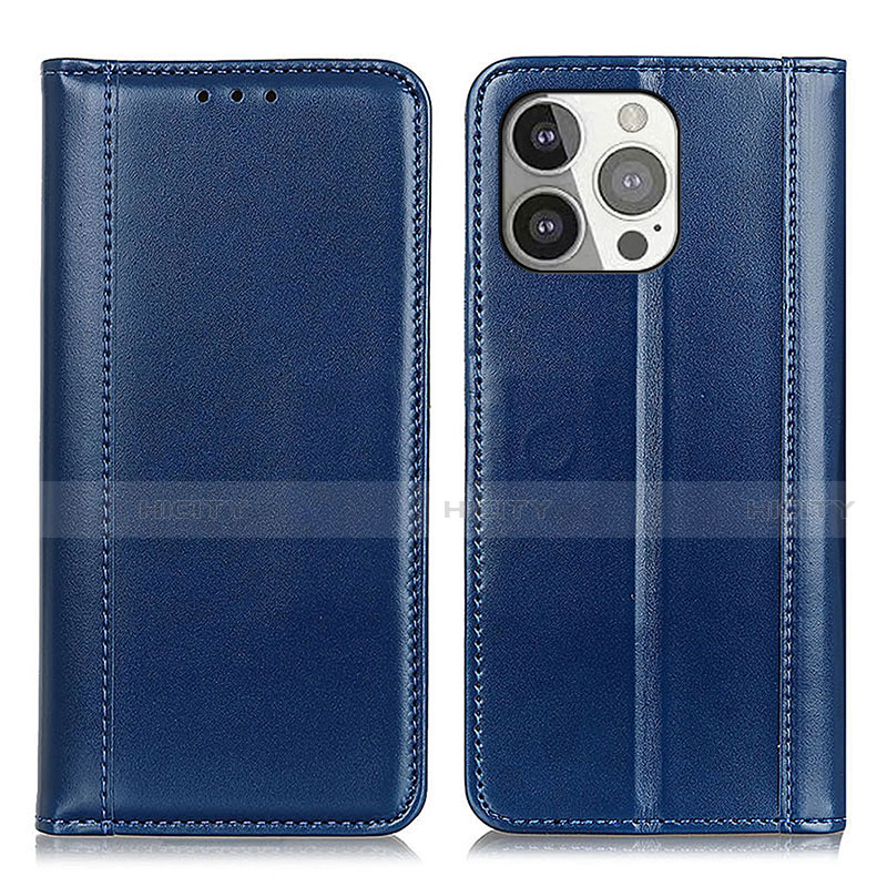 Custodia Portafoglio In Pelle Cover con Supporto T09 per Apple iPhone 14 Pro Blu