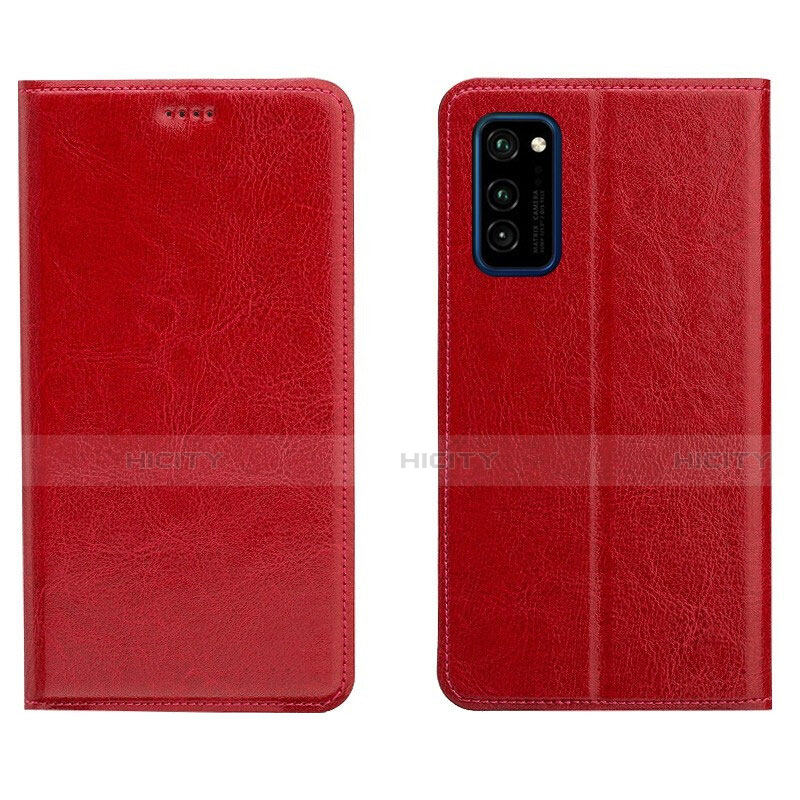 Custodia Portafoglio In Pelle Cover con Supporto T09 per Huawei Honor V30 Pro 5G Rosso