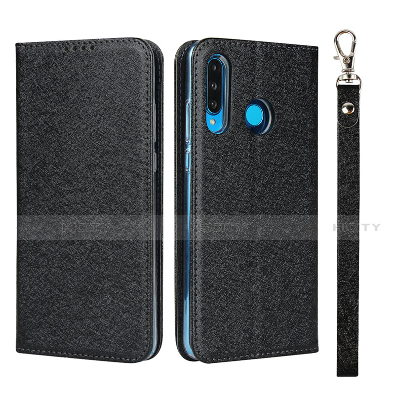 Custodia Portafoglio In Pelle Cover con Supporto T09 per Huawei P30 Lite New Edition Nero