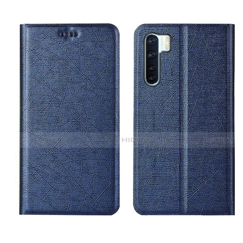 Custodia Portafoglio In Pelle Cover con Supporto T09 per Oppo Find X2 Lite Blu