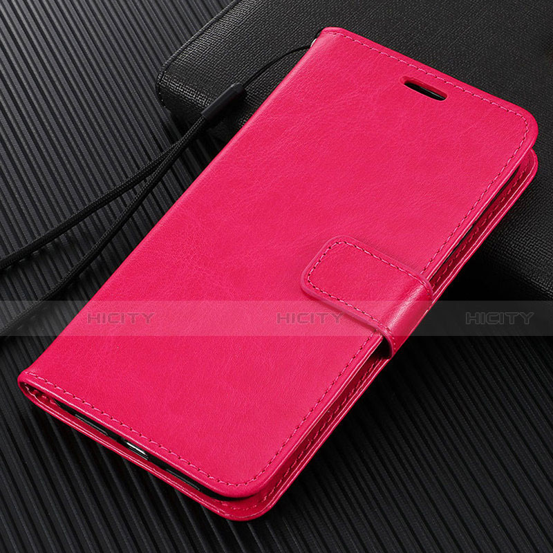 Custodia Portafoglio In Pelle Cover con Supporto T09 per Oppo Find X2 Pro Rosa Caldo