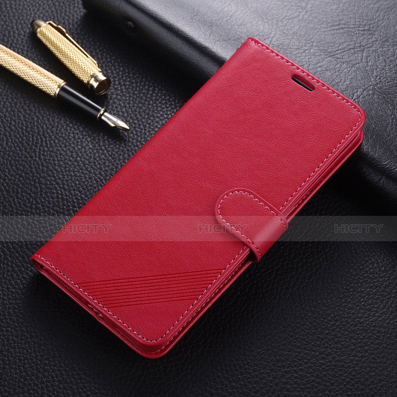 Custodia Portafoglio In Pelle Cover con Supporto T09 per Oppo Find X2 Rosso