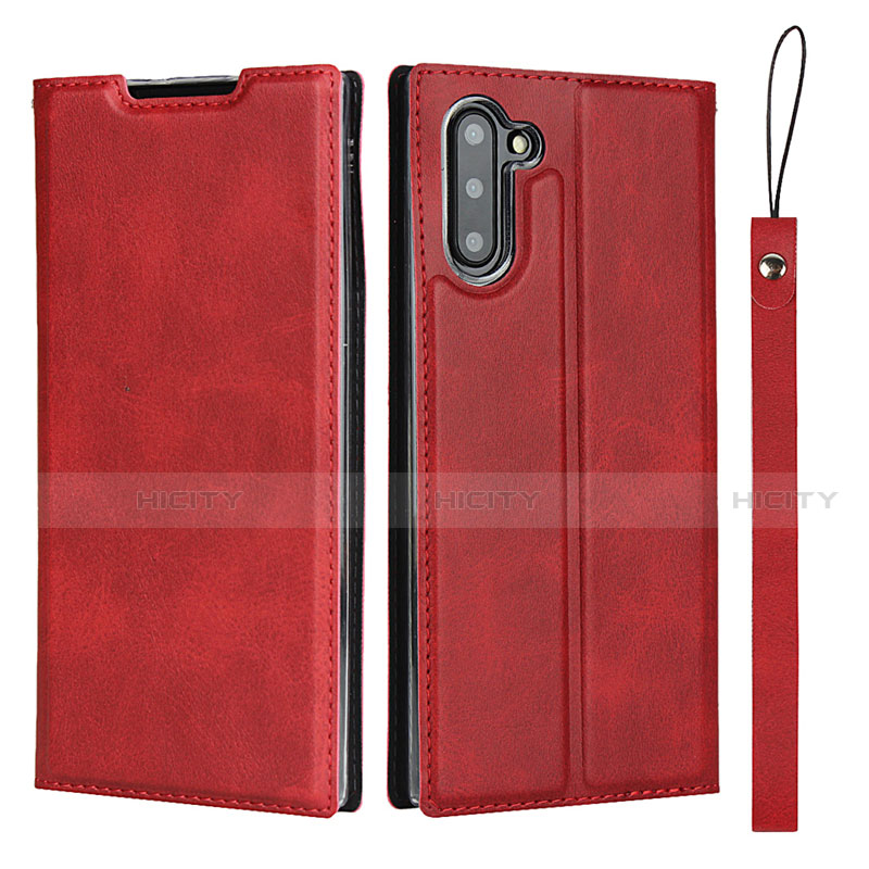 Custodia Portafoglio In Pelle Cover con Supporto T09 per Samsung Galaxy Note 10 5G Rosso