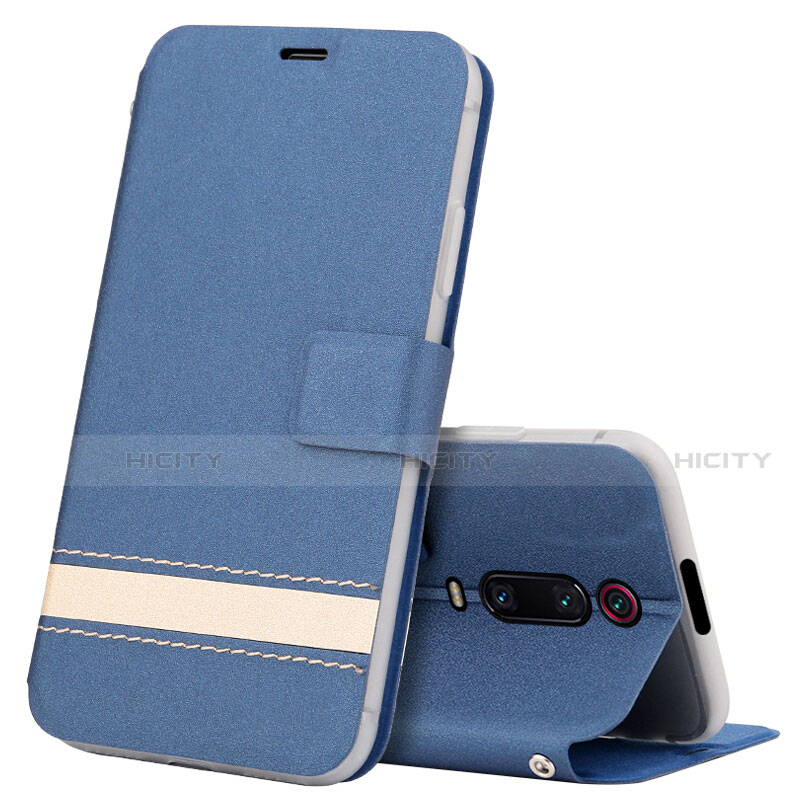 Custodia Portafoglio In Pelle Cover con Supporto T09 per Xiaomi Redmi K20 Pro Blu