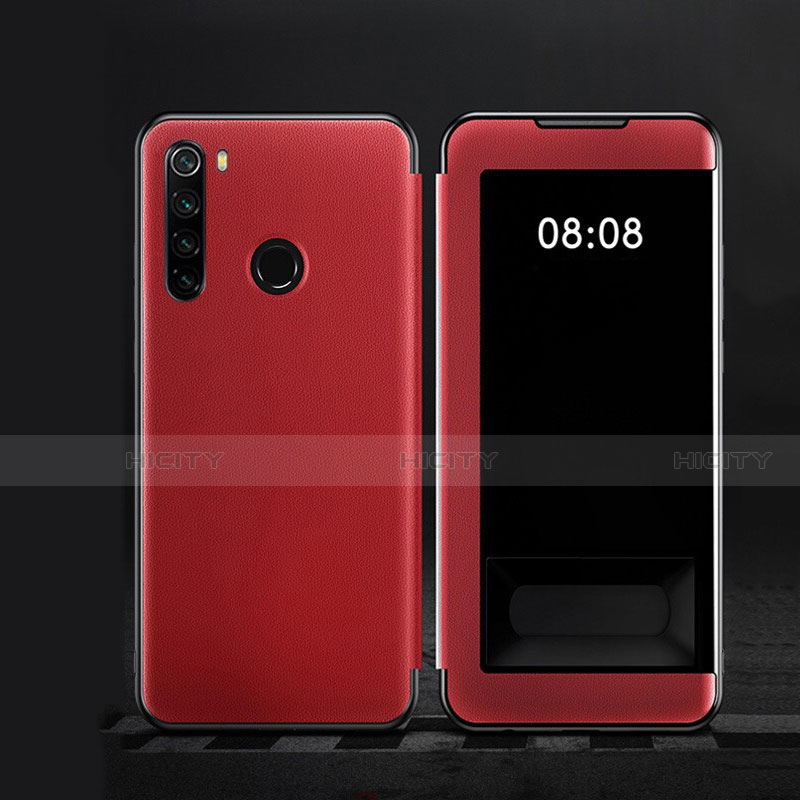 Custodia Portafoglio In Pelle Cover con Supporto T09 per Xiaomi Redmi Note 8T Rosso