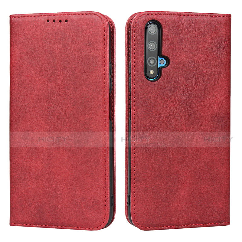 Custodia Portafoglio In Pelle Cover con Supporto T10 per Huawei Honor 20 Rosso