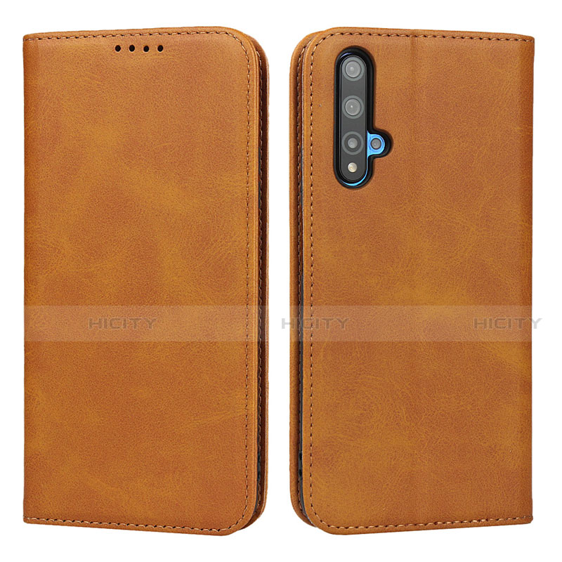 Custodia Portafoglio In Pelle Cover con Supporto T10 per Huawei Honor 20S Arancione