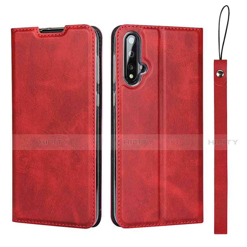 Custodia Portafoglio In Pelle Cover con Supporto T10 per Huawei Nova 5 Pro Rosso