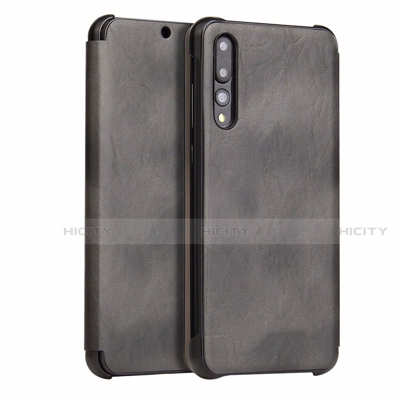 Custodia Portafoglio In Pelle Cover con Supporto T10 per Huawei P20 Pro Nero