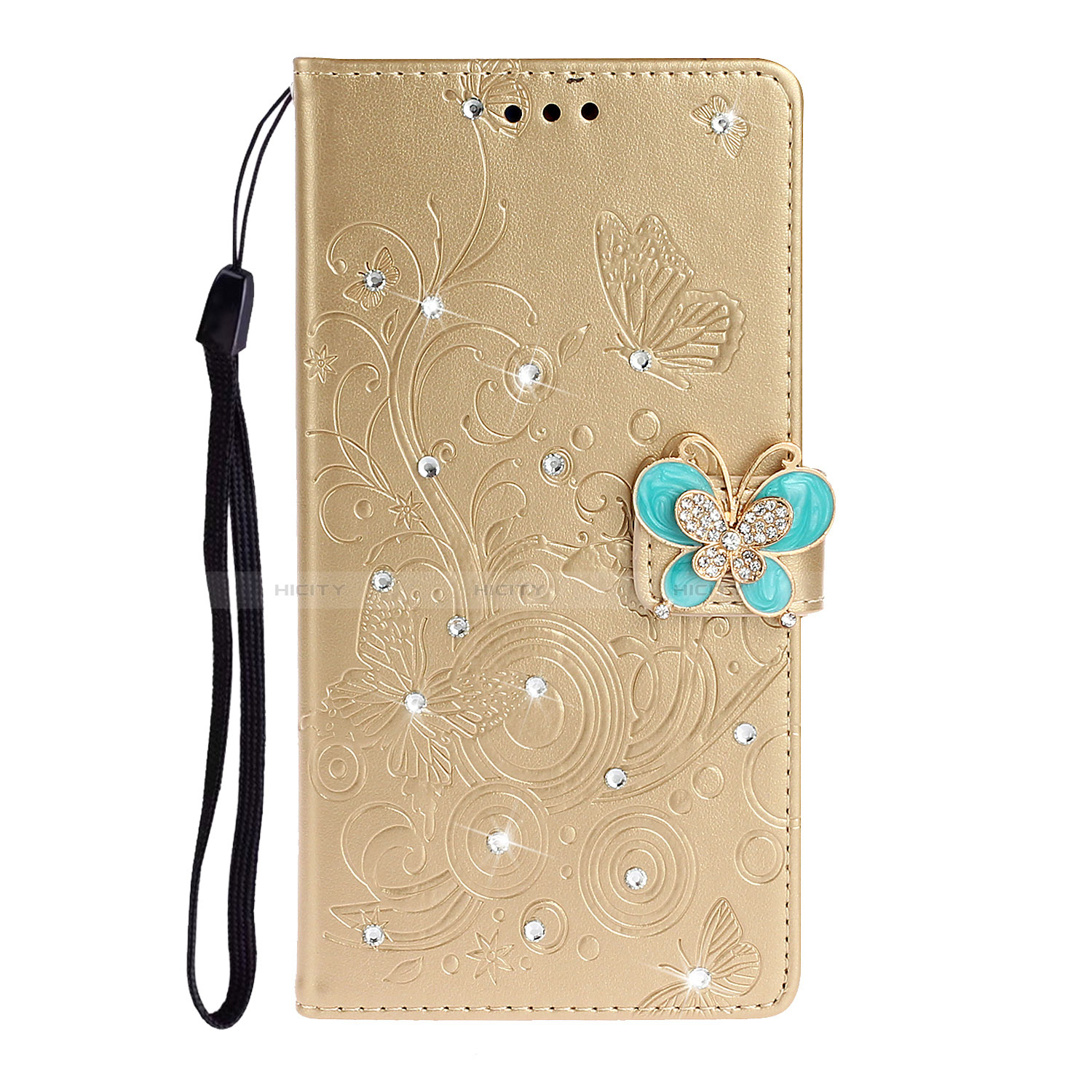 Custodia Portafoglio In Pelle Cover con Supporto T10 per Huawei P40 Pro Oro