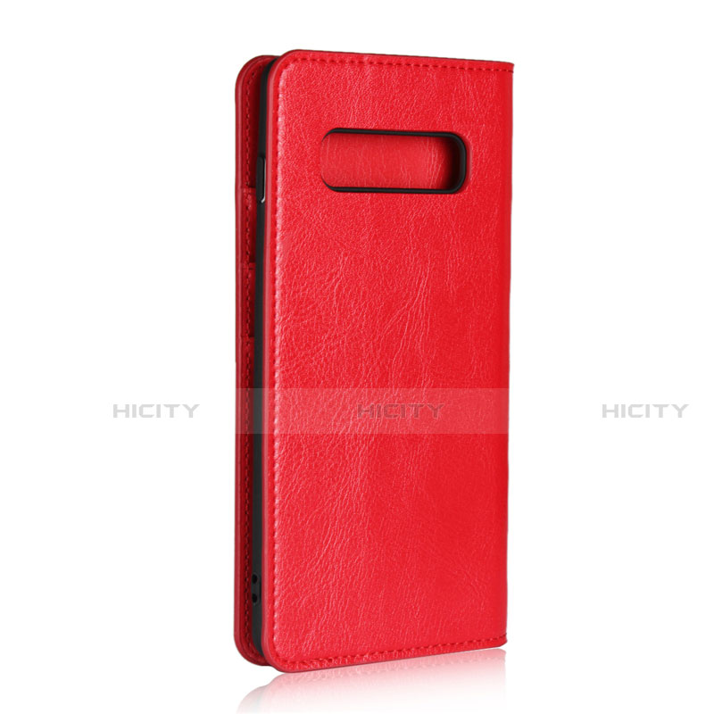 Custodia Portafoglio In Pelle Cover con Supporto T10 per Samsung Galaxy S10 Plus Rosso