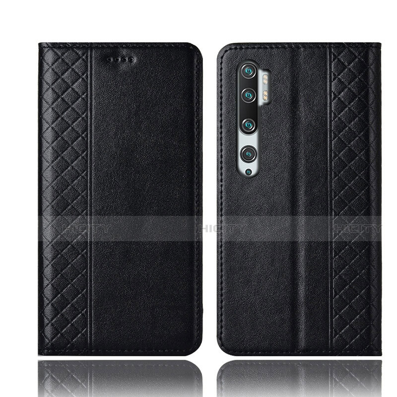 Custodia Portafoglio In Pelle Cover con Supporto T10 per Xiaomi Mi Note 10 Nero