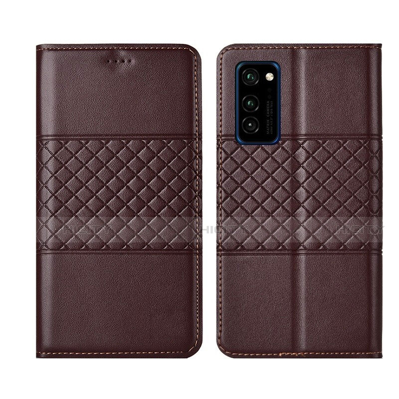 Custodia Portafoglio In Pelle Cover con Supporto T11 per Huawei Honor V30 5G Marrone