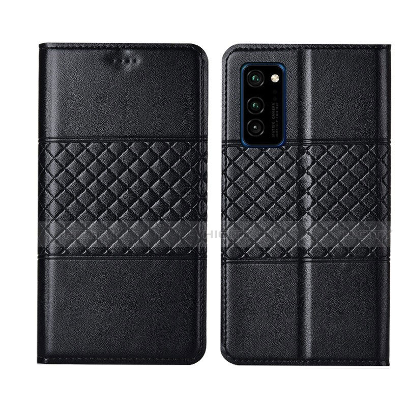 Custodia Portafoglio In Pelle Cover con Supporto T11 per Huawei Honor View 30 5G Nero