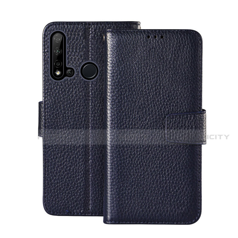 Custodia Portafoglio In Pelle Cover con Supporto T11 per Huawei P20 Lite (2019) Blu