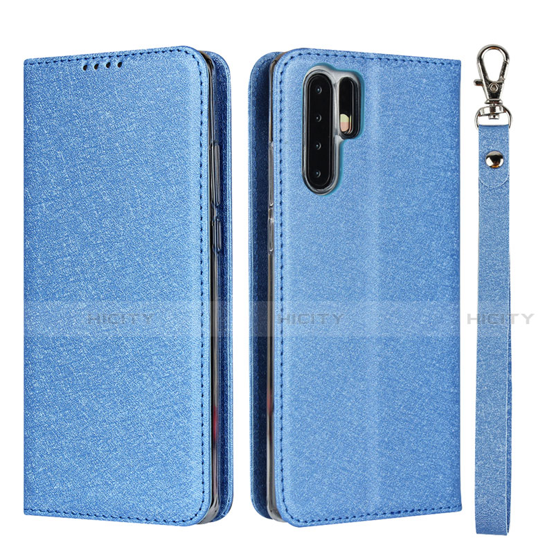 Custodia Portafoglio In Pelle Cover con Supporto T12 per Huawei P30 Pro New Edition Blu