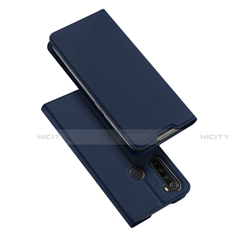 Custodia Portafoglio In Pelle Cover con Supporto T12 per Xiaomi Redmi Note 8 (2021) Blu