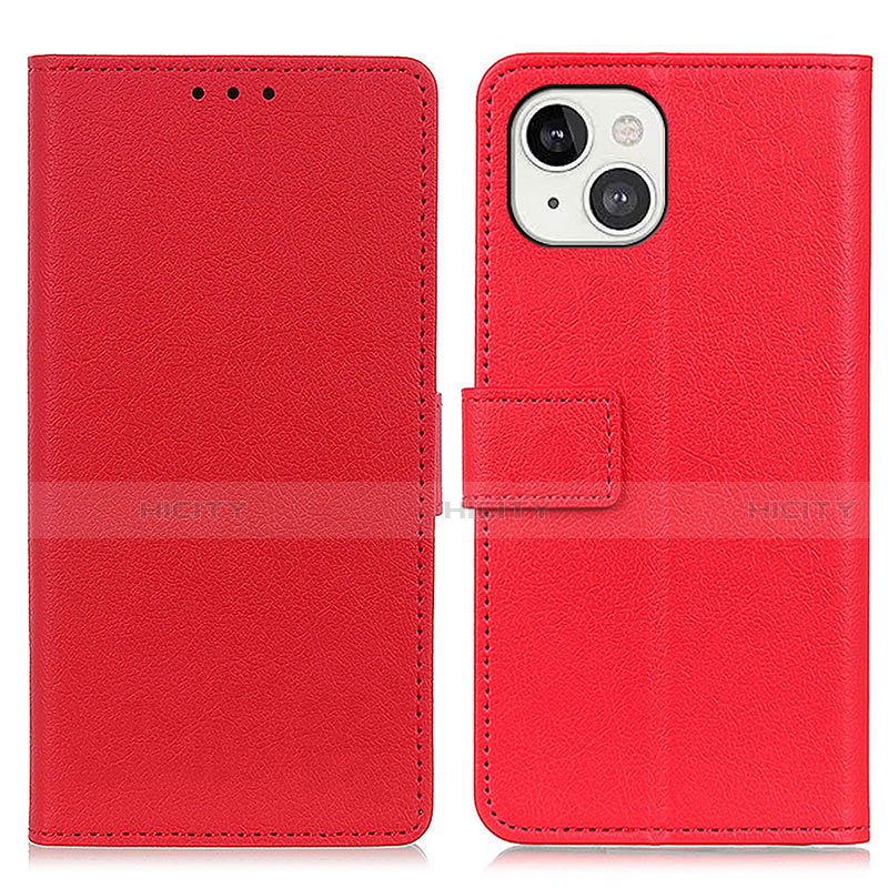 Custodia Portafoglio In Pelle Cover con Supporto T14 per Apple iPhone 13 Mini Rosso