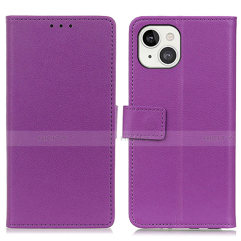 Custodia Portafoglio In Pelle Cover con Supporto T14 per Apple iPhone 13 Viola