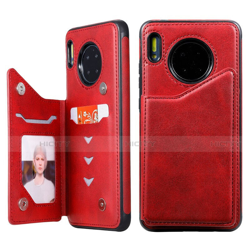 Custodia Portafoglio In Pelle Cover con Supporto T14 per Huawei Mate 30 Pro 5G Rosso