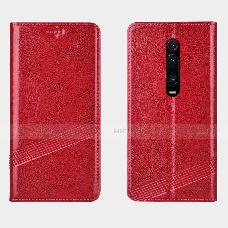 Custodia Portafoglio In Pelle Cover con Supporto T14 per Xiaomi Mi 9T Pro Rosso