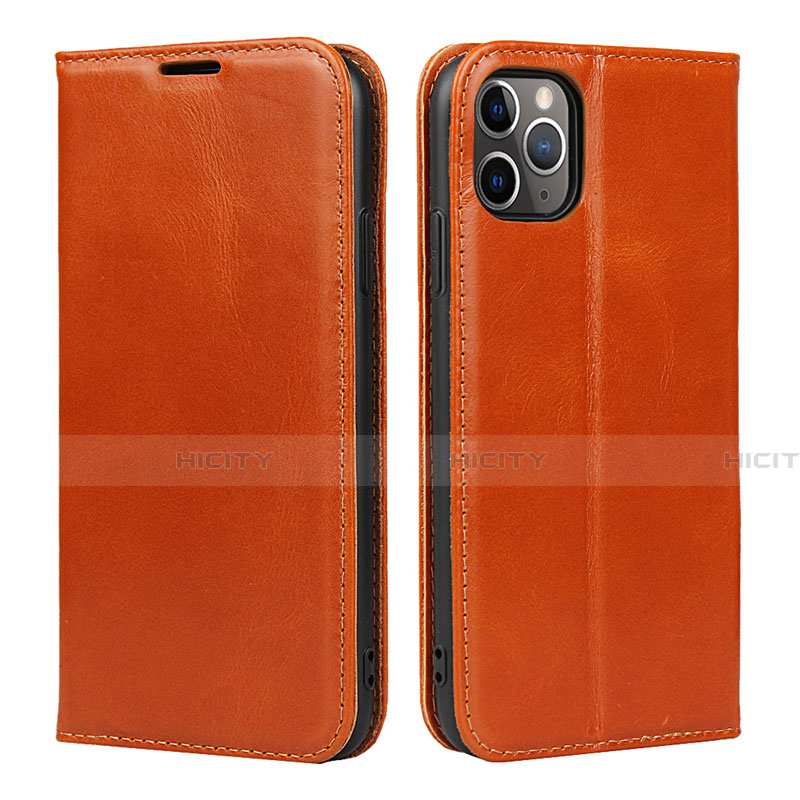 Custodia Portafoglio In Pelle Cover con Supporto T15 per Apple iPhone 11 Pro Arancione