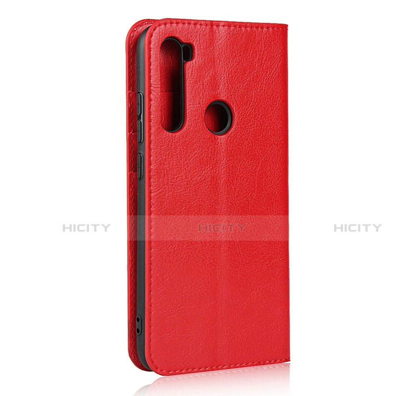 Custodia Portafoglio In Pelle Cover con Supporto T15 per Xiaomi Redmi Note 8 (2021) Rosso