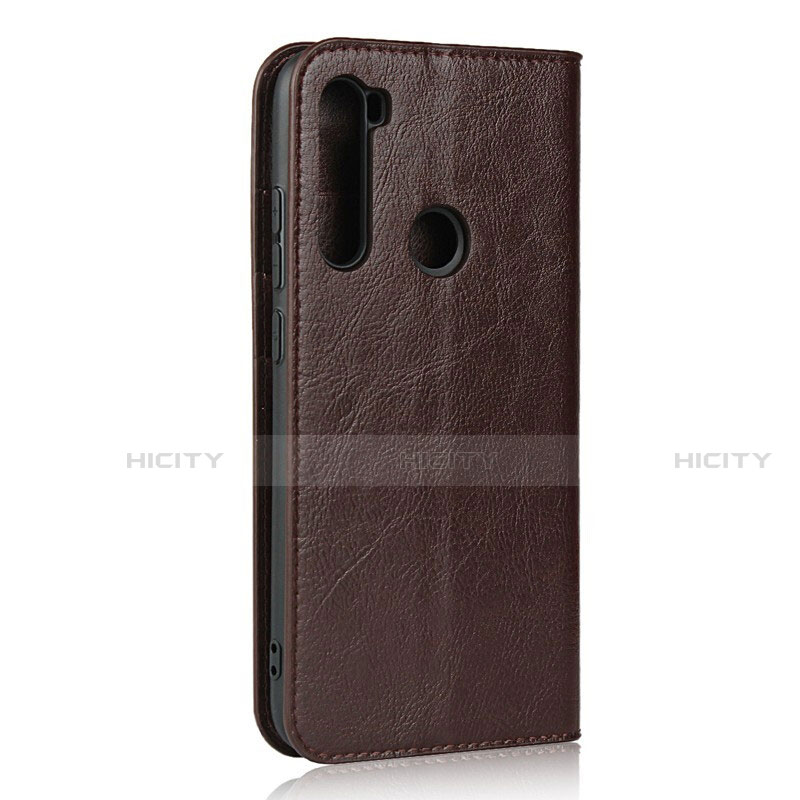 Custodia Portafoglio In Pelle Cover con Supporto T15 per Xiaomi Redmi Note 8 Marrone