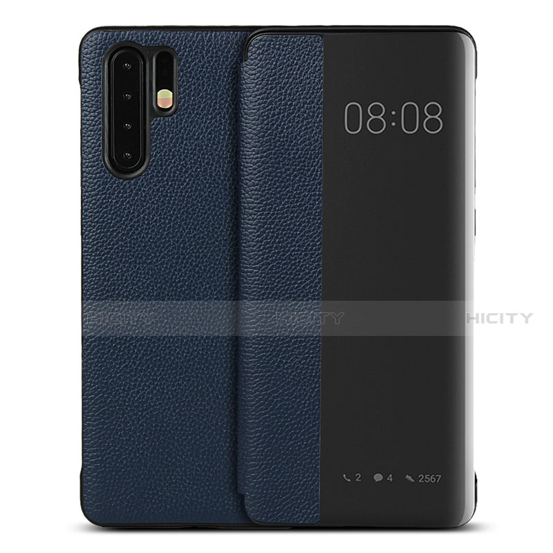 Custodia Portafoglio In Pelle Cover con Supporto T16 per Huawei P30 Pro Blu