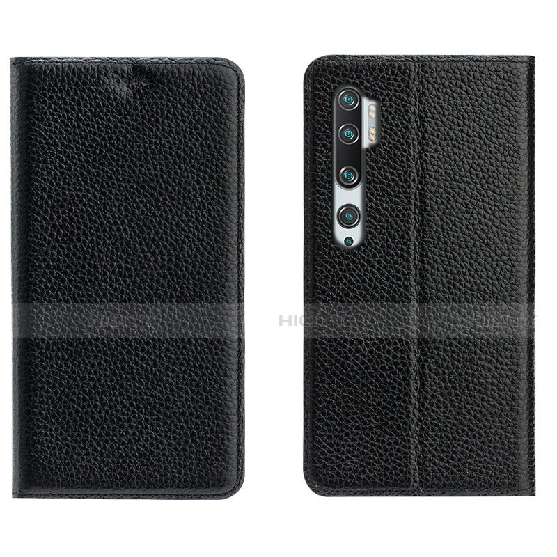 Custodia Portafoglio In Pelle Cover con Supporto T16 per Xiaomi Mi Note 10 Nero