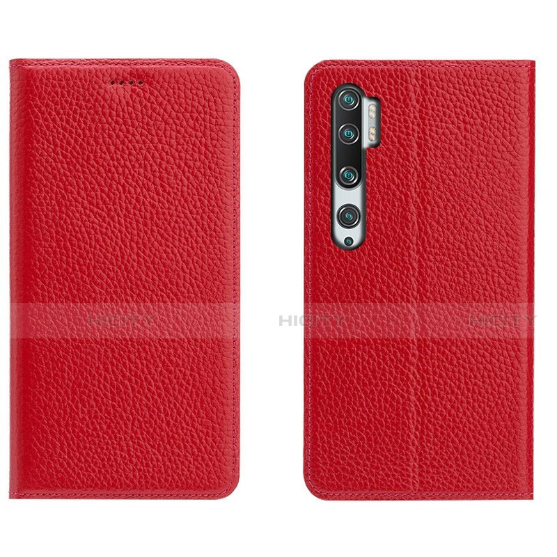 Custodia Portafoglio In Pelle Cover con Supporto T16 per Xiaomi Mi Note 10 Rosso