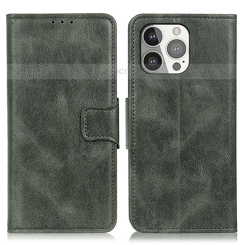 Custodia Portafoglio In Pelle Cover con Supporto T17 per Apple iPhone 16 Pro Verde