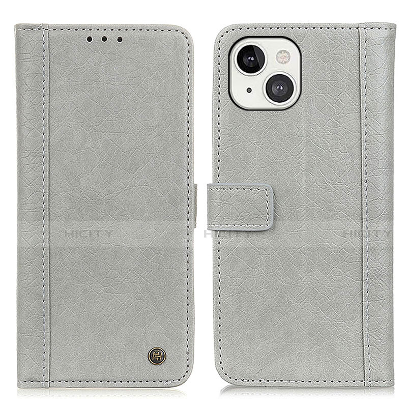 Custodia Portafoglio In Pelle Cover con Supporto T18 per Apple iPhone 13 Grigio