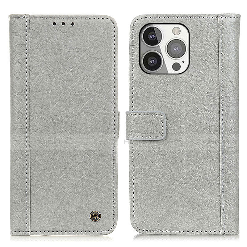 Custodia Portafoglio In Pelle Cover con Supporto T18 per Apple iPhone 13 Pro Max Grigio